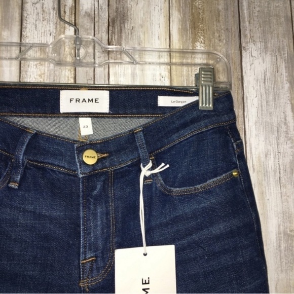NWT FRAME Le Garçon Mid Rise Medium Wash Straight Leg Denim - Picture 10 of 11